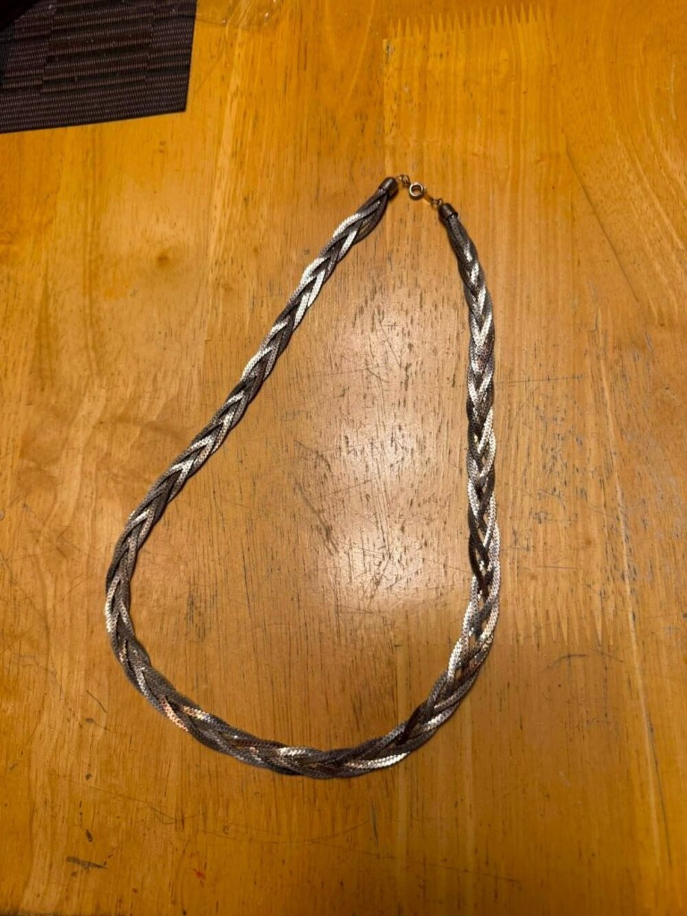 Vintage Mixed Metal Braided Chain 24 inches